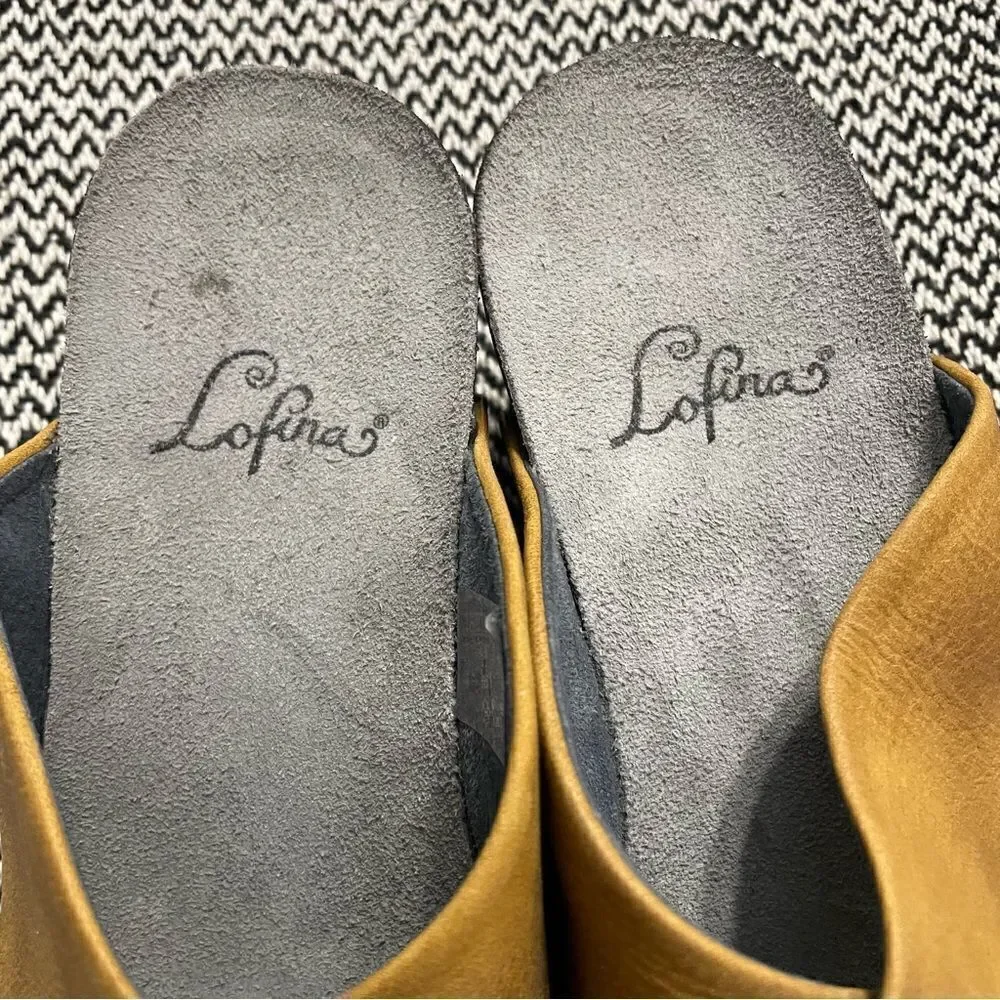 LOFINA Leather Cross-over Strap Wedge Sandal Sz-38/US 7.5 NWOT